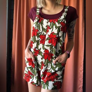 bold floral patterned romper
